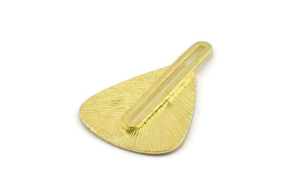 Raw Brass Charm, Raw Brass Textured Charms, Earrings (42x28x1mm) N1080