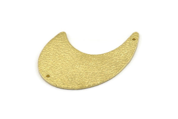 Brass Wavy Charm, Textured Raw Brass Wavy Charms With 2 Holes, Findings, Connectors (40x30x1mm) N1071