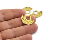 Semi Circle Charm, Raw Brass Semi Circle Pendants, Findings, Earrings (22x16mm) N1093