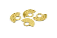 Semi Circle Charm, Raw Brass Semi Circle Pendants, Findings, Earrings (22x16mm) N1093