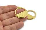 Brass Round Charm, Hammered Raw Brass Round Charms, Earrings, Pendants, Findings (31mm) N1092