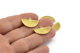 Semi Circle Charm, Raw Brass Half Moon Charms With 1 Loop, Findings, Pendants (22x14x1.2mm) N1091