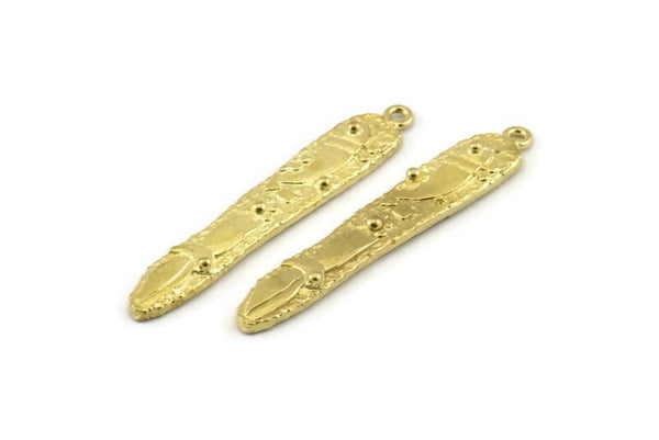 Brass Fish Charm, Raw Brass Egypt Symbol Charms With 1 Loop, Pendants, Findings (40x7mm) N1097