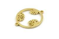 Pirinç Monstera Tılsımı, 2 Döngülü Ham Pirinç Monstera Bağlantı Parçaları, Kolye Uçları, Bulgular (28x22x1,5 mm) N1373