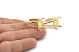 Brass Claw Ring, Raw Brass Adjustable 4 Claw Ring - Ring Stone Setting - Pad Size 12x10mm N1386