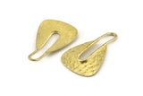 Raw Brass Charm, Raw Brass Textured Charms, Earrings (46x29x1mm) N1106