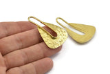 Raw Brass Charm, Raw Brass Textured Charms, Earrings (46x29x1mm) N1106