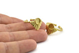 Brass Ring Settings, Raw Brass Drop Ring With 1 Stone Setting - Pad Size 6mm N1112