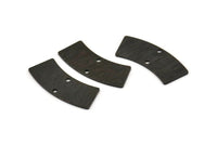 Black Rectangle Blank, 4 Textured Oxidized Black Brass Rectangle Connectors With 2 Holes, Stamping Blanks (28x10x0.80mm) M087