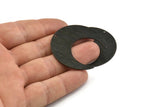 Black Moon Charm, 2 Textured Oxidized Black Brass Crescent Moon Charms With 1 Hole (42x16x0.80mm) M057
