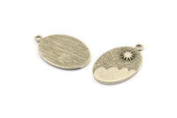 Silver Sun Charm, 2 Antique Silver Plated Brass Sun And Cloud Charms With 1 Loop, Earrings, Pendants (27x18x1.5mm) N1111