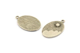 Silver Sun Charm, 2 Antique Silver Plated Brass Sun And Cloud Charms With 1 Loop, Earrings, Pendants (27x18x1.5mm) N1111