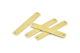 Brass Rectangle Bar, 12 Raw Brass Stamping Blanks With 2 Holes, Necklace Bar (41x6x0.90mm) M645