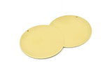 Brass Round Charm, 2 Raw Brass Round Charms With 1 Hole, Stamping Blanks (43x0.90mm) M647