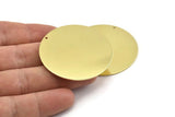 Brass Round Charm, 2 Raw Brass Round Charms With 1 Hole, Stamping Blanks (43x0.90mm) M647