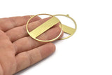 Brass Round Charm, 2 Raw Brass Round Charms With 1 Loop, Stamping Blanks (45x43x0.90mm) M660