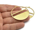 Brass Round Charm, 2 Raw Brass Round Charms With 1 Loop, Stamping Blanks (45x43x0.90mm) M661