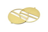 Pirinç Yuvarlak Charm, 1 Döngülü 2 Ham Pirinç Yuvarlak Charm, Damgalama Boşlukları (45x43x0,90 mm) M663
