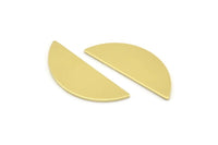 Semi Circle Blank, 12 Raw Brass Half Moon Blanks, Stamping Blanks (29x11x0.80mm) M494