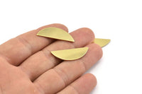 Semi Circle Blank, 12 Raw Brass Half Moon Blanks, Stamping Blanks (29x11x0.80mm) M494