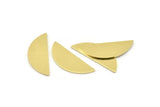 Semi Circle Blank, 12 Raw Brass Half Moon Blanks, Stamping Blanks (29x11x0.80mm) M494