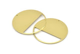Brass Round Charm, 2 Raw Brass Round Charms With 1 Hole, Stamping Blanks (43x0.90mm) M655
