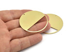 Brass Round Charm, 2 Raw Brass Round Charms With 1 Hole, Stamping Blanks (43x0.90mm) M655