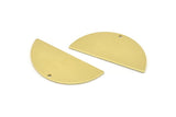 Raw Brass Blank, 10 Raw Brass Semi Circle Blanks with 1 Hole (38x17x0.80mm) A0142 M507