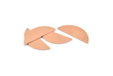 Semi Circle Blank, 12 Raw Copper Half Moon Blanks, Stamping Blanks (29x11x0.80mm) M671