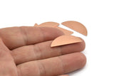 Semi Circle Blank, 12 Raw Copper Half Moon Blanks, Stamping Blanks (29x11x0.80mm) M671