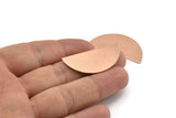 Semi Circle Blank, 6 Raw Copper Half Moon Blanks, Stamping Blanks (38x17x0.80mm) M672