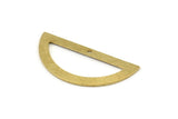 Semi Circle Charm, 8 Raw Brass Half Moon Charms With 1 Hole, Blanks, Stamping Blanks (38x17x0.80mm) M516