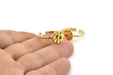 Brass Ring Settings, Raw Brass Flower Ring With 1 Stone Setting - Pad Size 3mm N1123