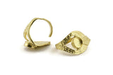 Brass Ring Settings, Raw Brass Drop Ring With 1 Stone Setting - Pad Size 8mm N1120