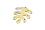 Gold Leaf Charm, 2 Textured Gold Plated Brass Leaf Charms With 1 Hole, Findings (32x25x0.80mm) M484