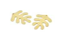 Gold Leaf Charm, 2 Textured Gold Plated Brass Leaf Charms With 1 Hole, Findings (32x25x0.80mm) M482