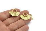 Semi Circle Pendant, Raw Brass Semi Circle Pendants (25x19mm) N1128