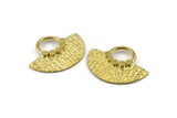Semi Circle Pendant, 2 Raw Brass Semi Circle Pendants (31x24mm) N1127