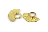Semi Circle Pendant, 2 Raw Brass Semi Circle Pendants (31x24mm) N1127