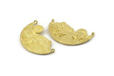 Brass Peysage Charm, Raw Brass Peysage Pendants With 2 Loops (37x21x1.5mm) N1125