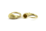 Brass Ring Setting, Raw Brass Horn Ring With 1 Stone Setting - Pad Size 8mm N1138