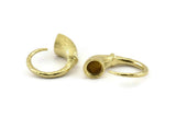 Brass Ring Setting, Raw Brass Horn Ring With 1 Stone Setting - Pad Size 8mm N1138