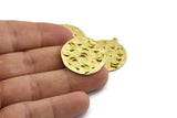 Brass Moon Charm, Raw Brass Crescent Moon Charms With 1 Loop (30x26mm) N1141