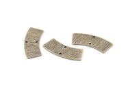Silver Rectangle Blank, 6 Textured Antique Silver Plated Brass Rectangle Connectors With 2 Holes, Stamping Blanks (28x10x0.80mm) M087