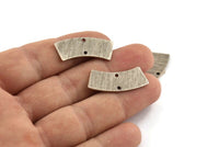 Silver Rectangle Blank, 6 Textured Antique Silver Plated Brass Rectangle Connectors With 2 Holes, Stamping Blanks (28x10x0.80mm) M087