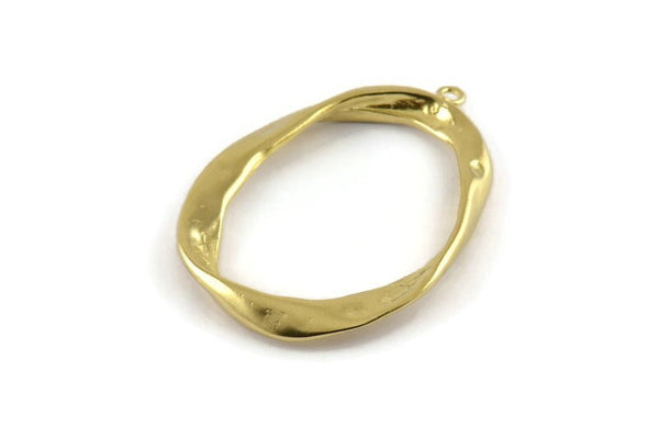 Brass Drop Charm, Raw Brass Drop Charms With 1 Loop, Pendants, Findings (44x33mm) N1155