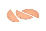 Semi Circle Charm, 6 Raw Copper Half Moon Charms With 1 Hole, Stamping Blank (39x15x0.90mm) M528