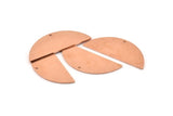 Semi Circle Charm, 6 Raw Copper Half Moon Charms With 1 Hole, Stamping Blank (39x15x0.90mm) M528