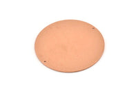 Huge Round Charm, 2  Raw Copper Round Stamping Blanks With 2 Holes, Connectors (43x0.90mm) M539