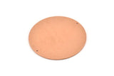 Huge Round Charm, 2  Raw Copper Round Stamping Blanks With 2 Holes, Connectors (43x0.90mm) M539